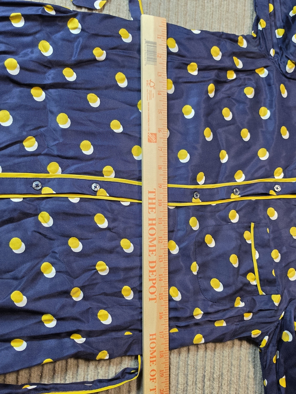 Boden Jenna Button Up Shirt Dress  US 8R Navy- Yellow Polka Dots Tie Midi Length - Picture 8 of 11